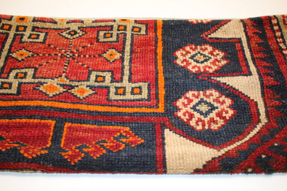 Handwoven Kilim Pillow Cover, Turkish Boho Cushion (12x24 inch)