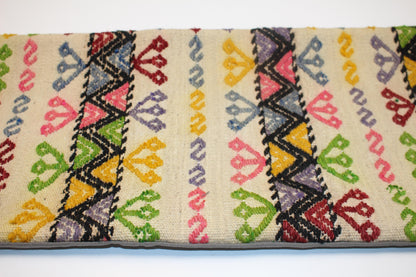 Vintage Turkish Kilim Lumbar Pillow Cover, Tribal Stripe Cushion (12x36 in)