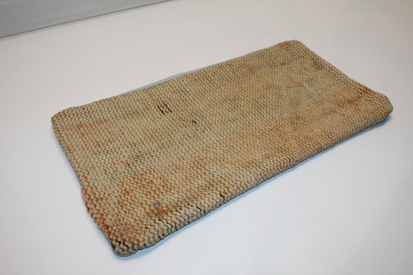 Vintage Beige Kilim Pillow Cover, Turkish Rug Cushion, 12x24 inch