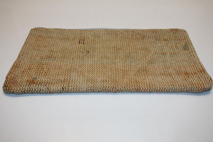 Vintage Beige Kilim Pillow Cover, Turkish Rug Cushion, 12x24 inch
