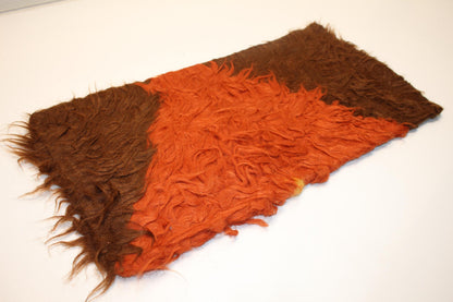 Vintage Turkish Kilim Lumbar Pillow, Furry Boho Bench Cushion (12x24 inch)