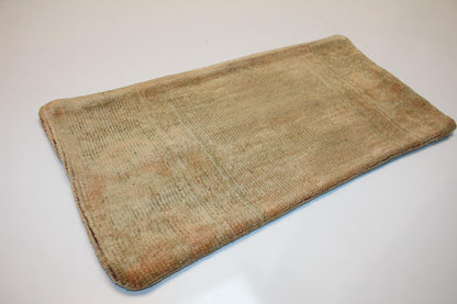 Vintage Turkish Kilim Pillow, Neutral Woven Lumbar Cushion (12x24 inch)