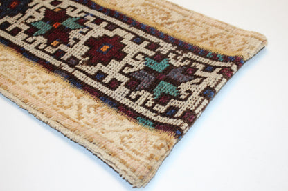 Woven Kilim Lumbar Pillow Cover, Bohemian Accent, 12x24