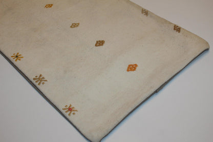 Minimal Woven Lumbar Pillow Cover, Ivory Accent, Upcycled Kilim 12x24