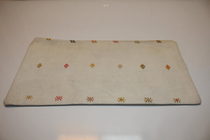 Minimal Woven Lumbar Pillow Cover, Ivory Accent, Upcycled Kilim 12x24