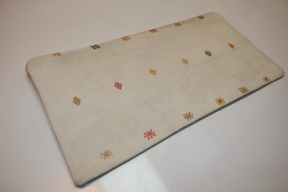Minimal Woven Lumbar Pillow Cover, Ivory Accent, Upcycled Kilim 12x24