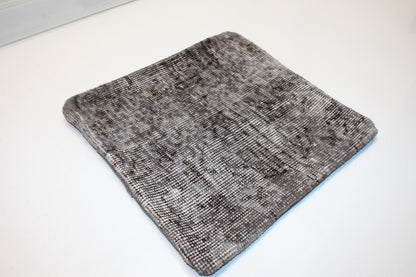 Handwoven Neutral Textile Accent Pillow, Minimal Woven Surface with Faded Pattern, One of a Kind Interior Object(16x16 in)