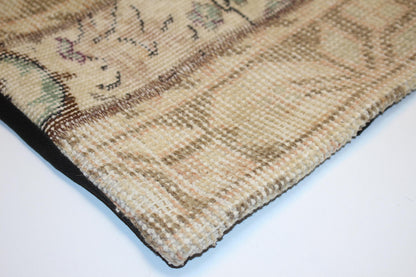 Soft Neutral Woven Textile Accent, Faded Botanical Surface with Vertical Panel, One of a Kind Interior Piece(16x16 in)