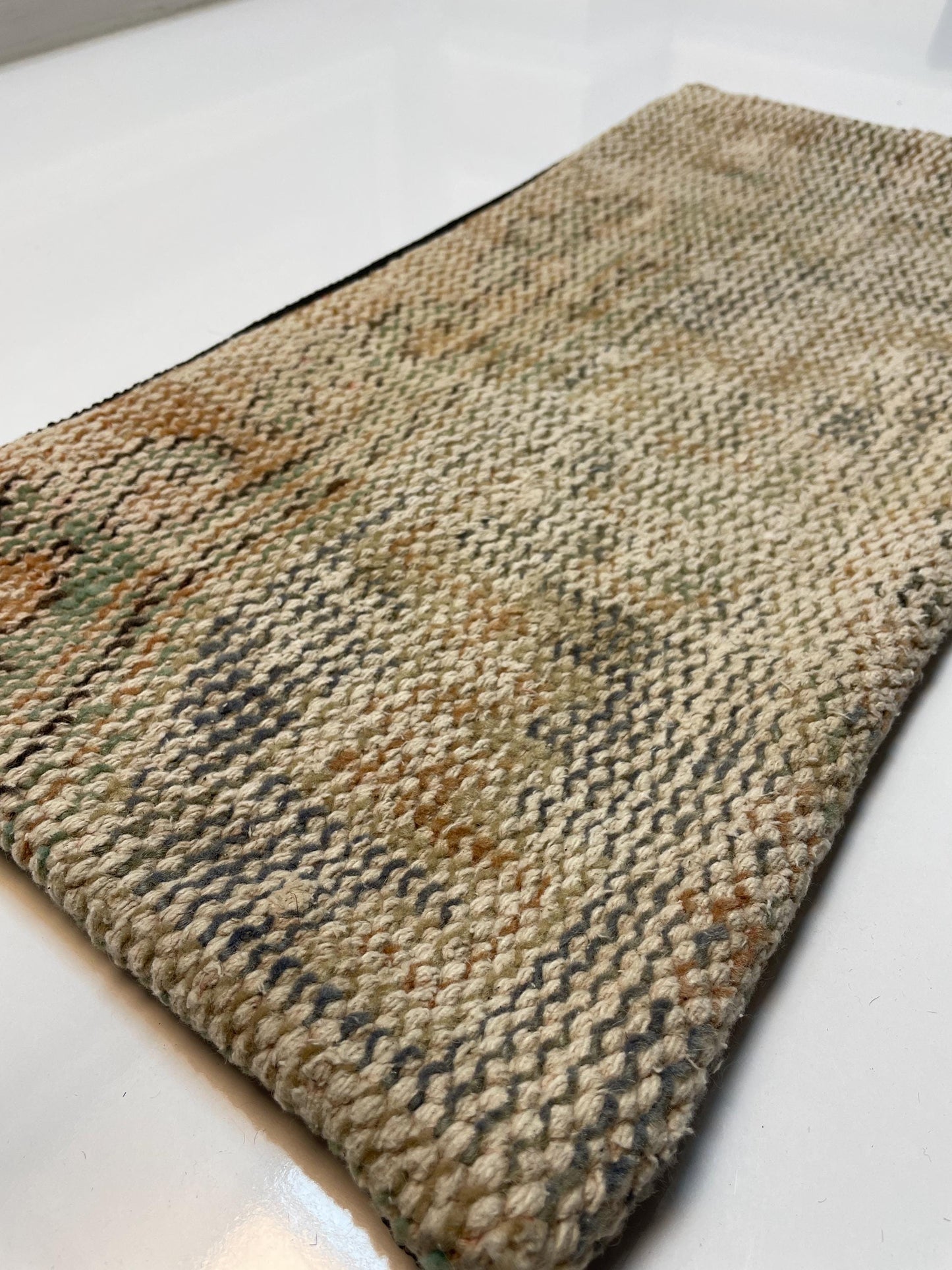 Vintage Turkish Kilim Lumbar Pillow – Handmade Wool Rug Cushion, 12x24
