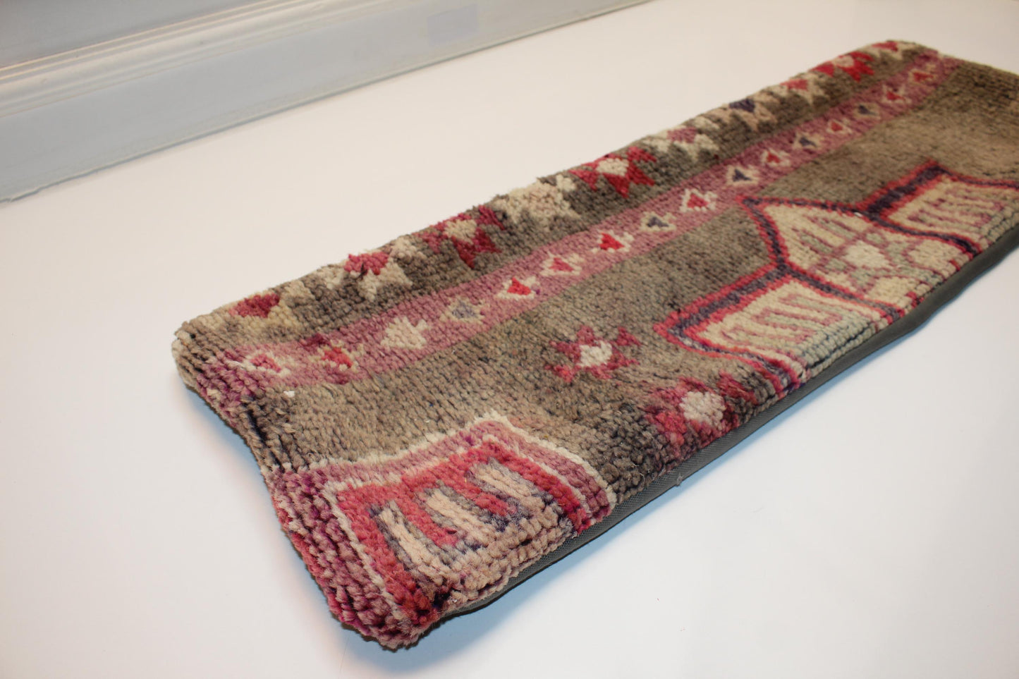 Striped Kilim Pillow Cover: Vintage Woven Wool Lumbar Pillow (12x36 in)