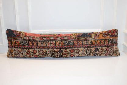 Burgundy & Navy Anatolian Floral Border Pattern, Handmade Wool Rug Textile