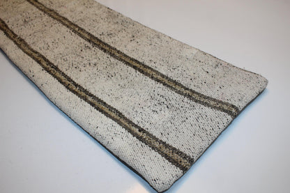 Minimal Neutral Stripe Cushion, Handwoven Wool Texture, Modern Farmhouse Rustic Decor Accent