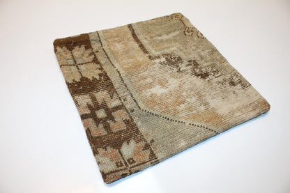 Earthy Patchwork Kilim Pillow – Raw Neutral Texture 16x16 inch