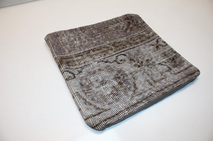 Stonewashed Kilim Pillow – Soft Neutral Motifs16x16 inch