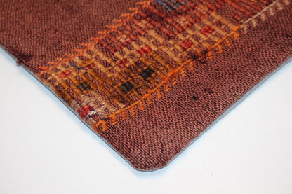 Warm Patchwork Kilim Pillow – Textured Folk Layers16x16 inch