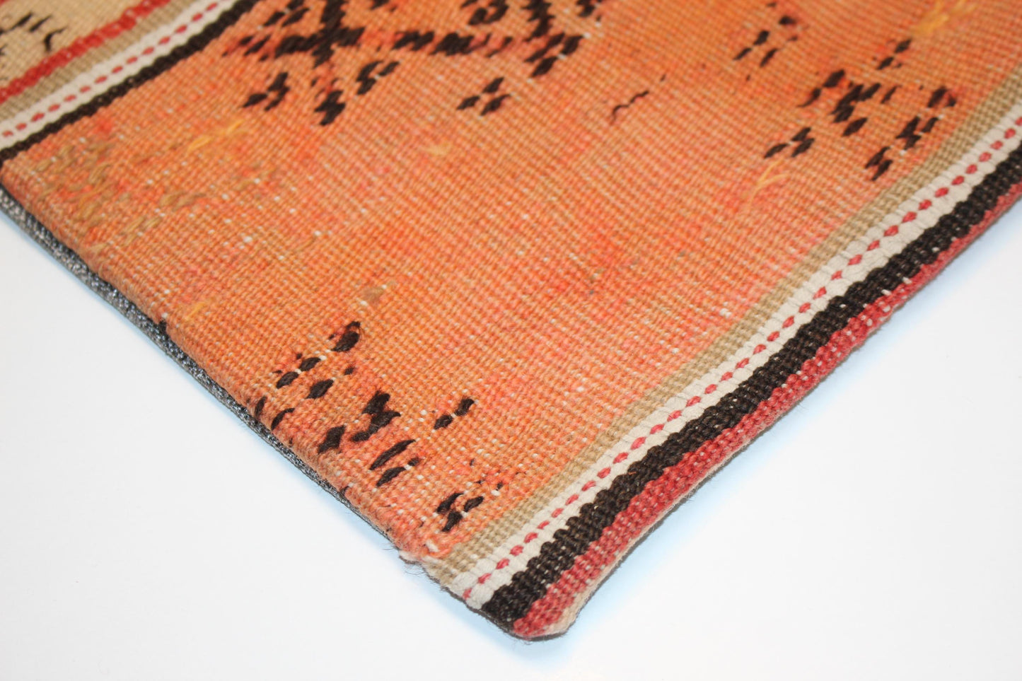 Split Pattern Kilim Pillow – Warm Tribal Contrast16x16 inch