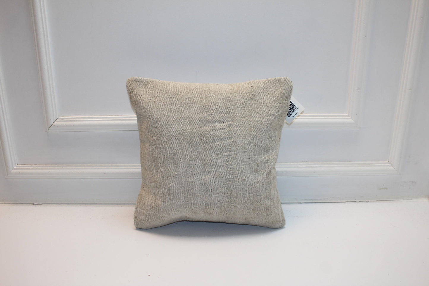 Raw Textile Pillow Cover, Undyed Natural Woven Cushion, Square Minimal Accent Pillow, Organic Neutral Home Decor (16x16 in)