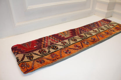 Boho Kilim Lumbar Bench Pillow Turkish Rug Cushion (12x48)