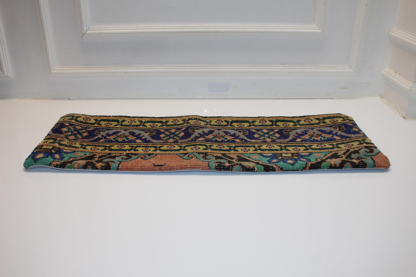 Vintage Floral Kilim Lumbar Pillow Cover, Long Bench Cushion (12x36 inch)