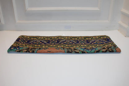 Vintage Floral Kilim Lumbar Pillow Cover, Long Bench Cushion (12x36 inch)