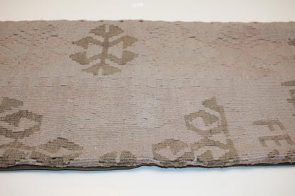 Neutral Kilim Lumbar Pillow Cover | Taupe Beige Tribal Rug, Bench Decor (12x36 in)
