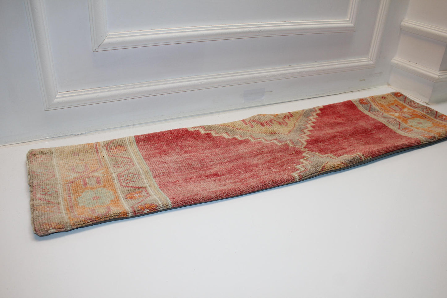 Red Tribal Bench Cushions, Boho Ethnic Long Rug Pillow Set(12x48)
