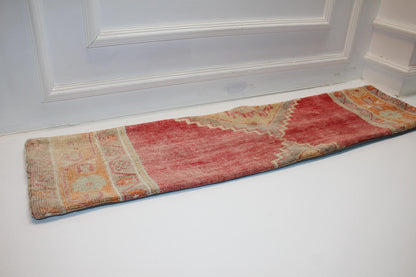 Red Tribal Bench Cushions, Boho Ethnic Long Rug Pillow Set(12x48)