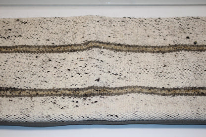 Minimal Vintage Turkish Kilim Lumbar Pillow, Long Rustic Boho Rug Pillow(12x48)