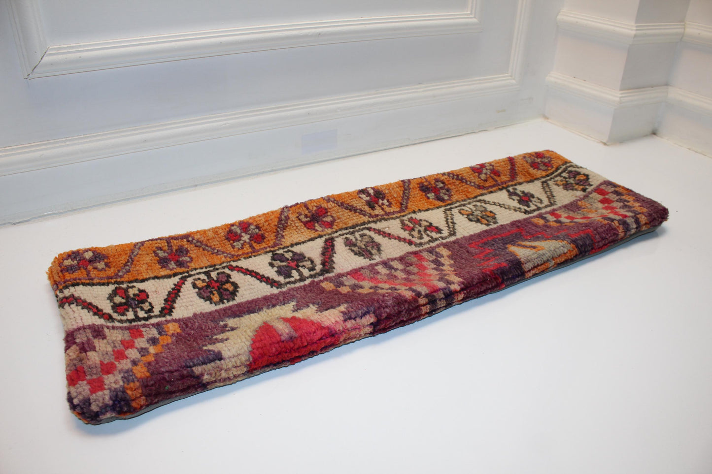 Floral Kilim Lumbar Pillow Cover | Vintage Anatolian Wool (12x36 in)