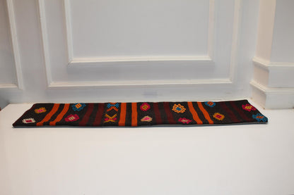 Tribal Kilim Lumbar Pillow | Vintage Wool Bench Cushion, 12x48 inch