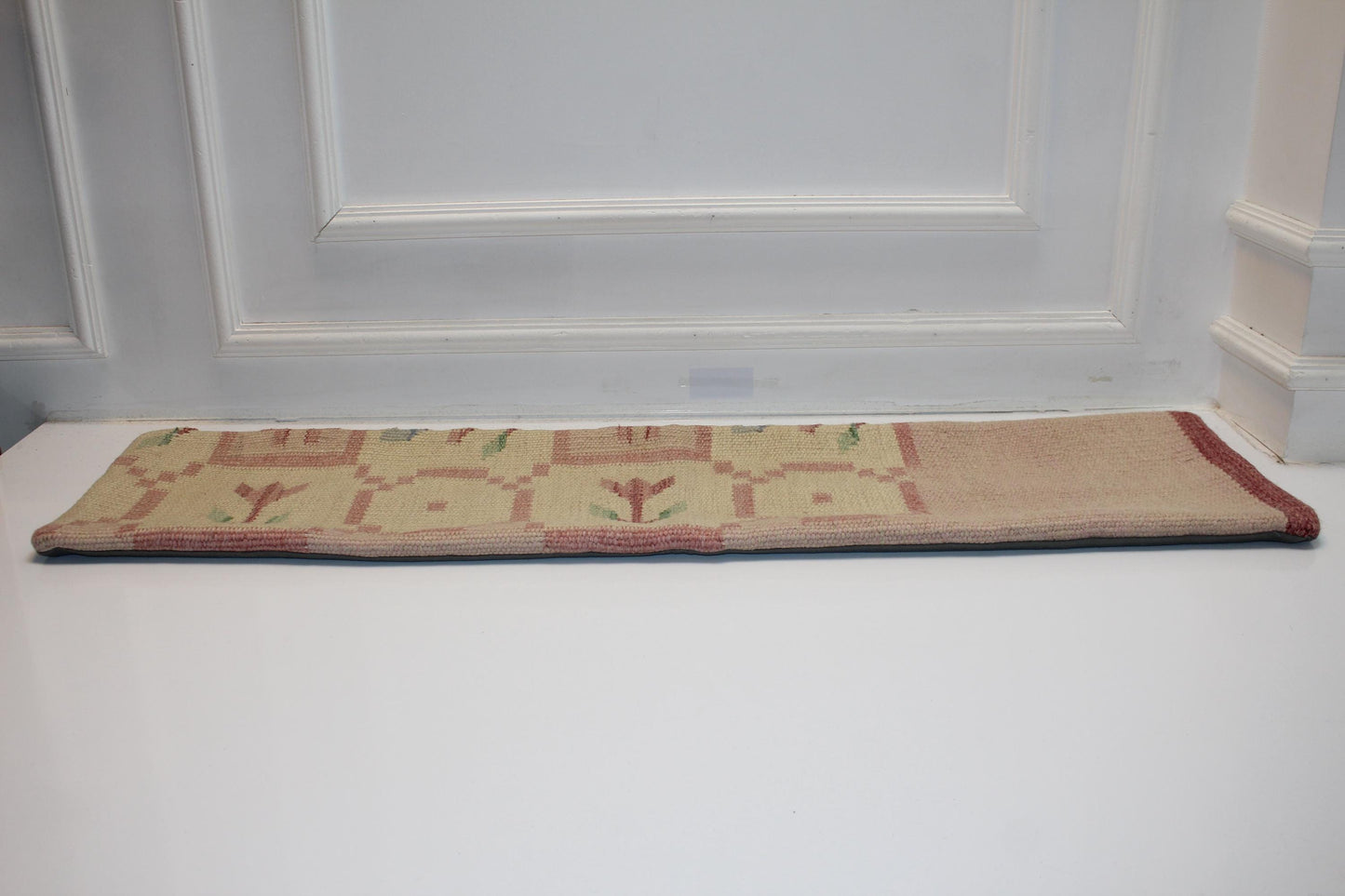 Floral Kilim Lumbar Pillow | Vintage Wool Bench Cushion Cover (12x48 inch)