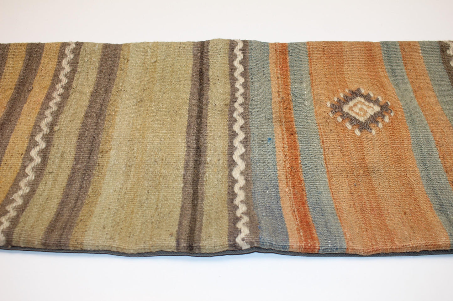 Striped Kilim Lumbar Pillow Cover | Rustic Wool, 12x48 inch