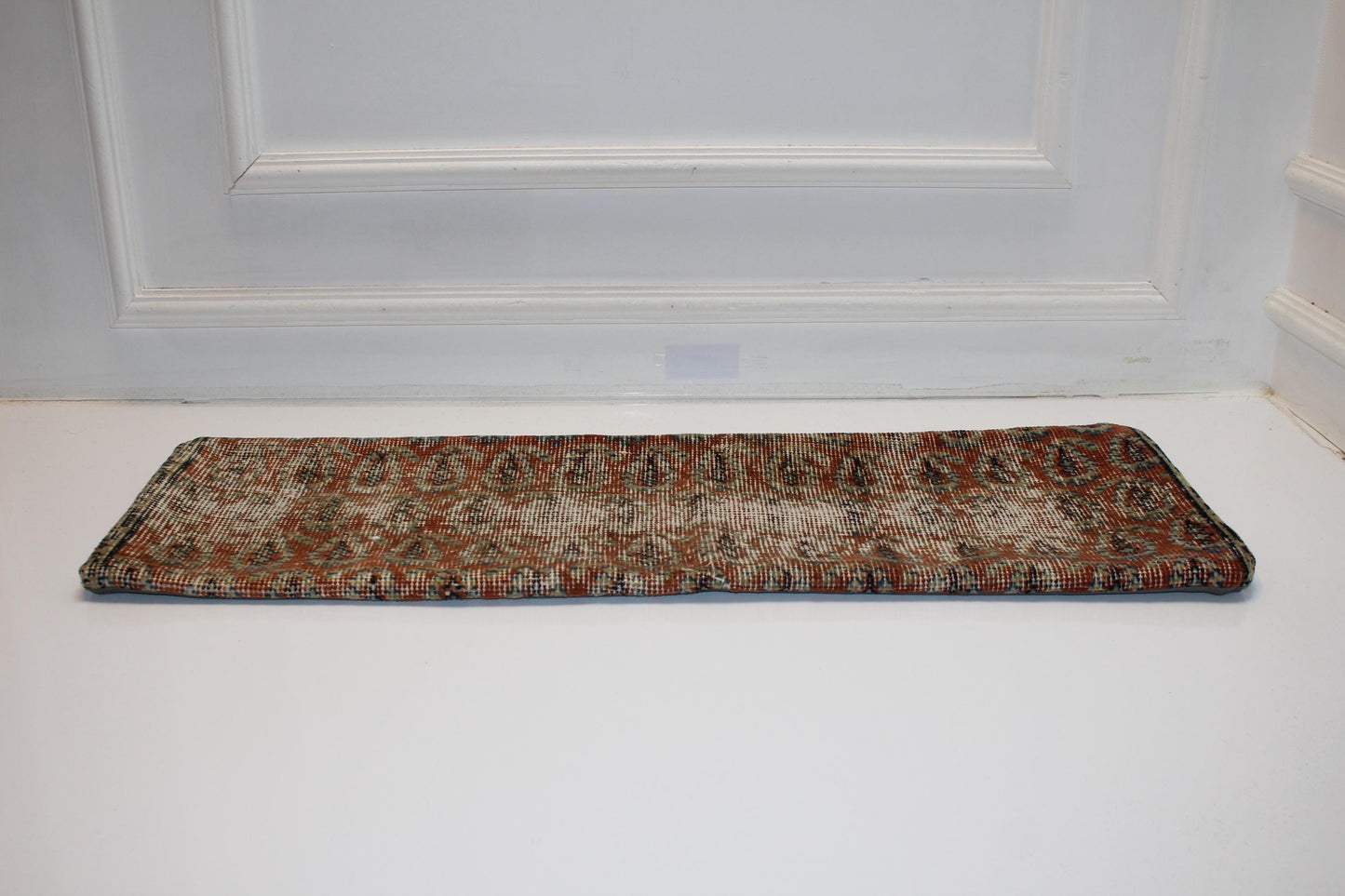 Vintage Ikat Kilim Lumbar Pillow Cover | Earthy Brown, Green Wool (12x36 in)