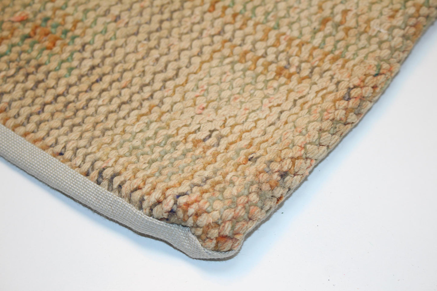 Faded Neutral Rug Cushion, Soft Earth Tone Antique Bench Pillow(12x24 in)