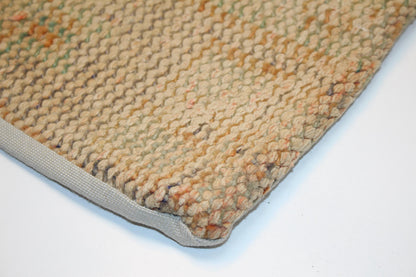 Faded Neutral Rug Cushion, Soft Earth Tone Antique Bench Pillow(12x24 in)