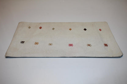 Tribal Symbol Rug Cushion, Ivory Neutral Bench Pillow(12x24 in)