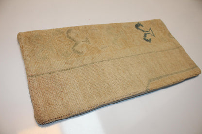 Minimal Primitive Anatolian Rug Cushion, Neutral Wabi Sabi Bench Pillow(12x24 in)