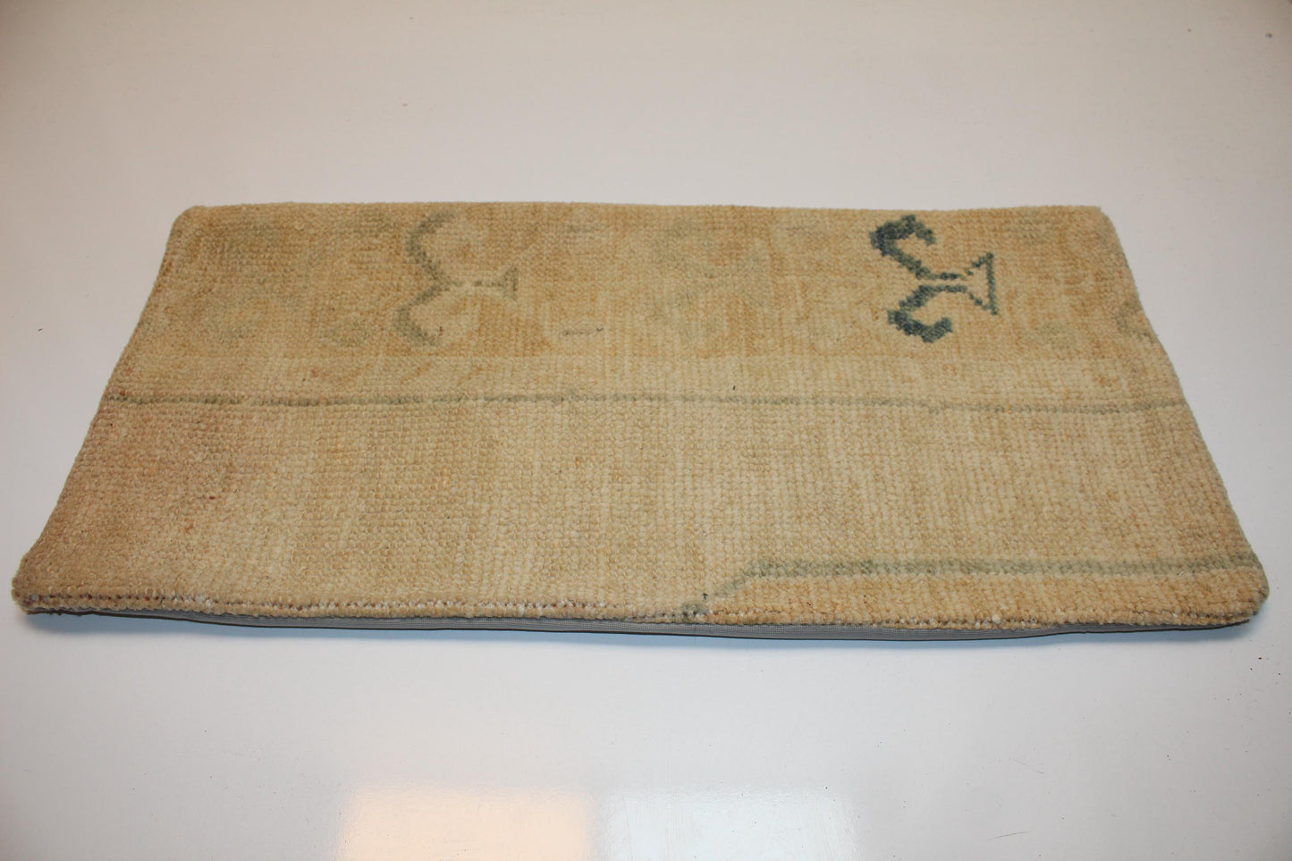 Minimal Primitive Anatolian Rug Cushion, Neutral Wabi Sabi Bench Pillow(12x24 in)