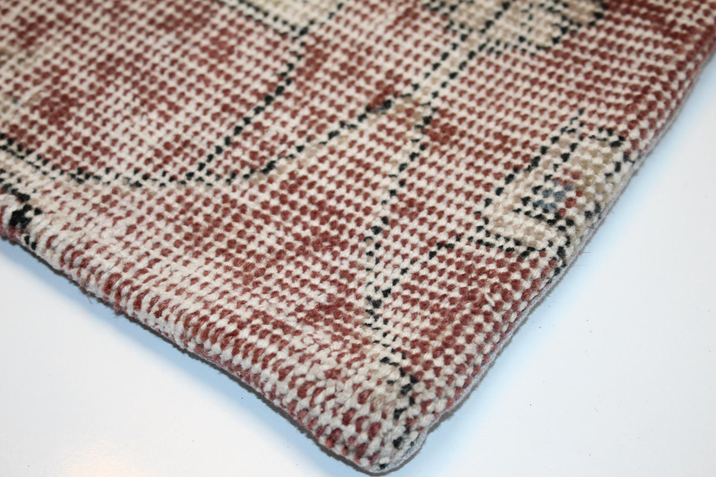 Soft Faded Turkish Rug Cushion with Delicate Motifs for Calm Boho Decor12x20