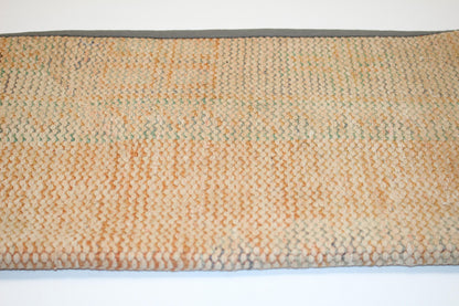 Vintage Turkish Kilim Lumbar Pillow, Beige Green Boho Cushion, 12x24