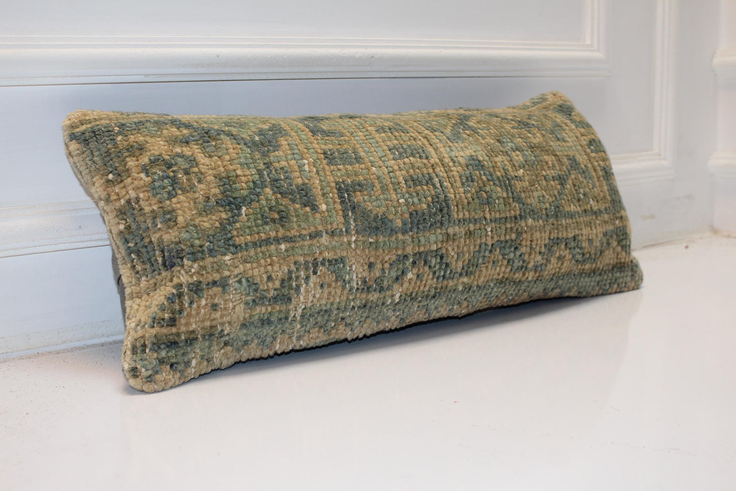 Sage Green & Beige Anatolian Rug Style Bench Cushions 10x24 inch