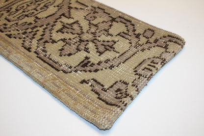Vintage Turkish Rug Lumbar Pillow – Floral Kilim Cushion Cover, 12x24