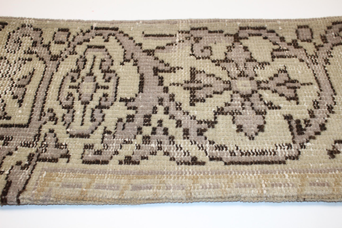 Vintage Turkish Rug Lumbar Pillow – Floral Kilim Cushion Cover, 12x24