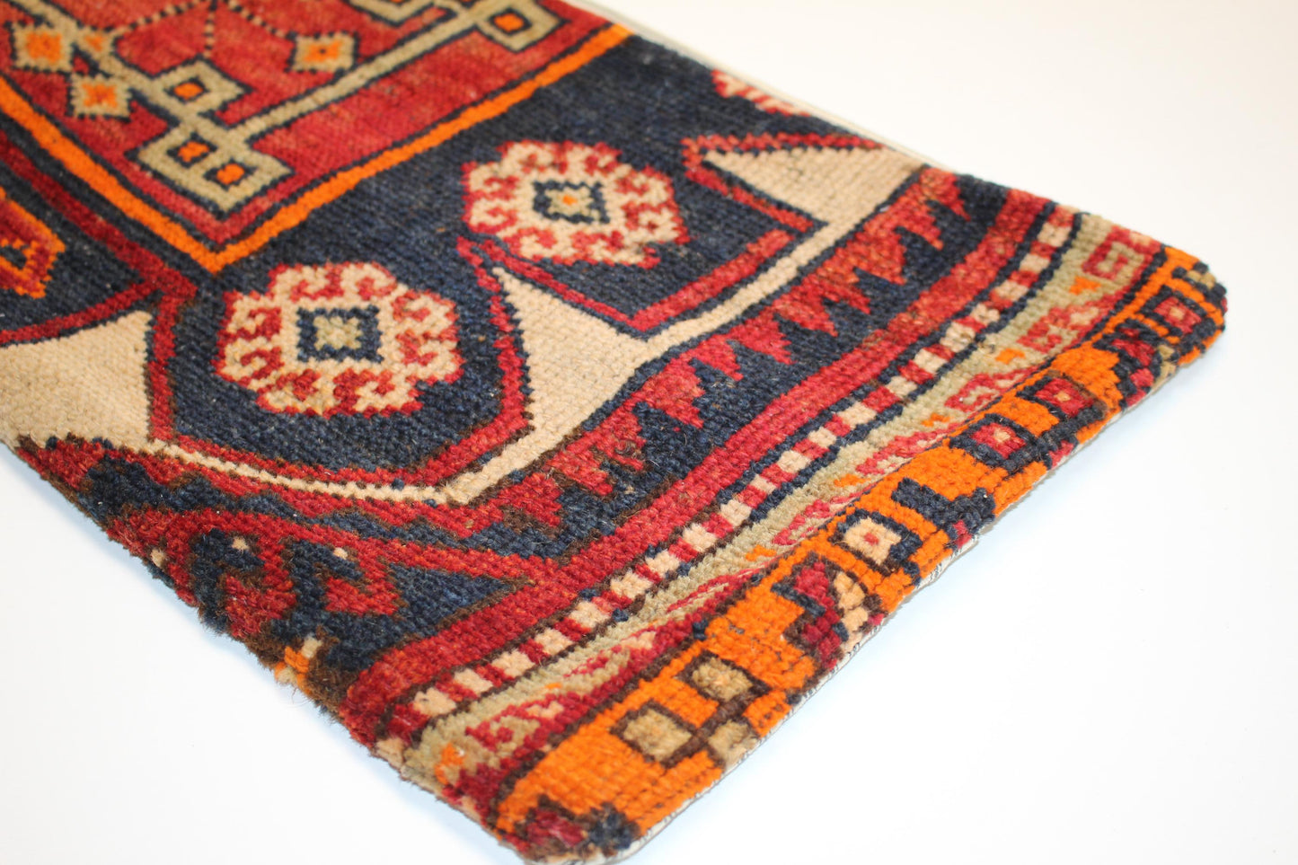 Handwoven Kilim Pillow Cover, Turkish Boho Cushion (12x24 inch)