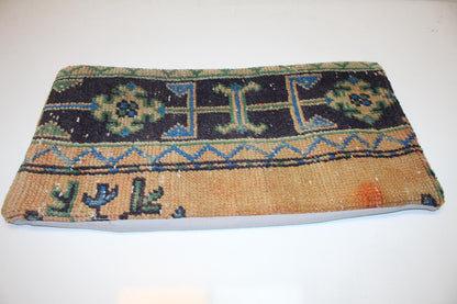 Tribal Anatolian Rug Cushion for Bench, Boho Ethnic Home Decor(12x24 in)