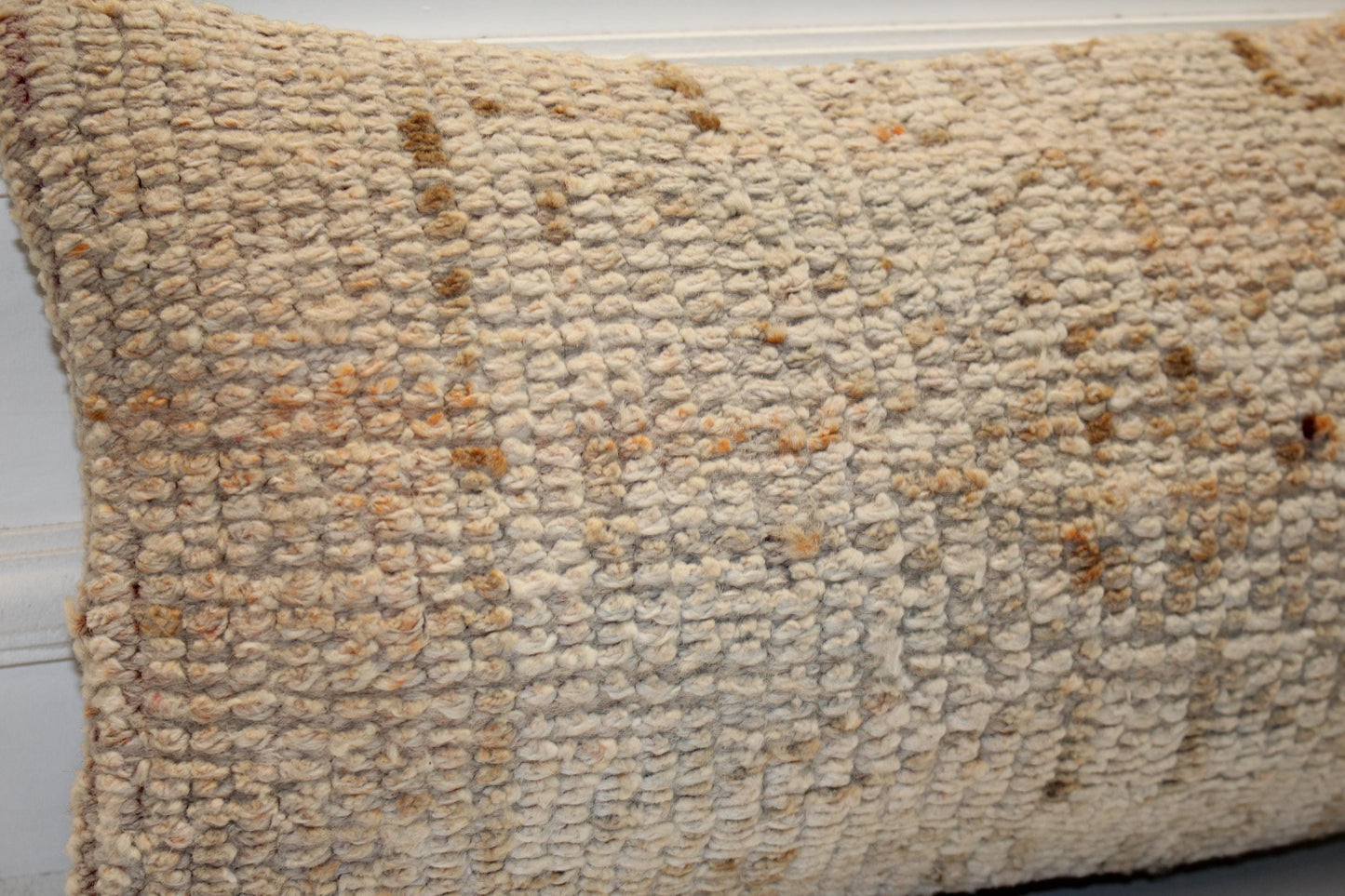 Neutral Textured Rug Cushion for Bench, Minimal Rustic Boho Decor(12x24 in)