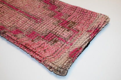Vintage Turkish Rug Lumbar Pillow • Rose Pink Kilim Pillow Cover (12x24 inch)
