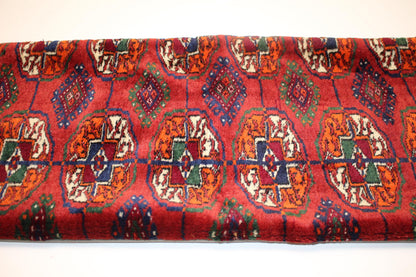 Vintage Turkish Persian Kilim Lumbar Pillow, Red Tribal Woven Cushion(12x36 in)