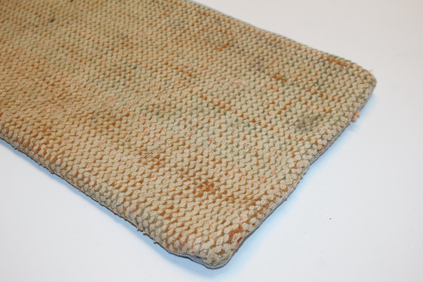 Vintage Beige Kilim Pillow Cover, Turkish Rug Cushion, 12x24 inch
