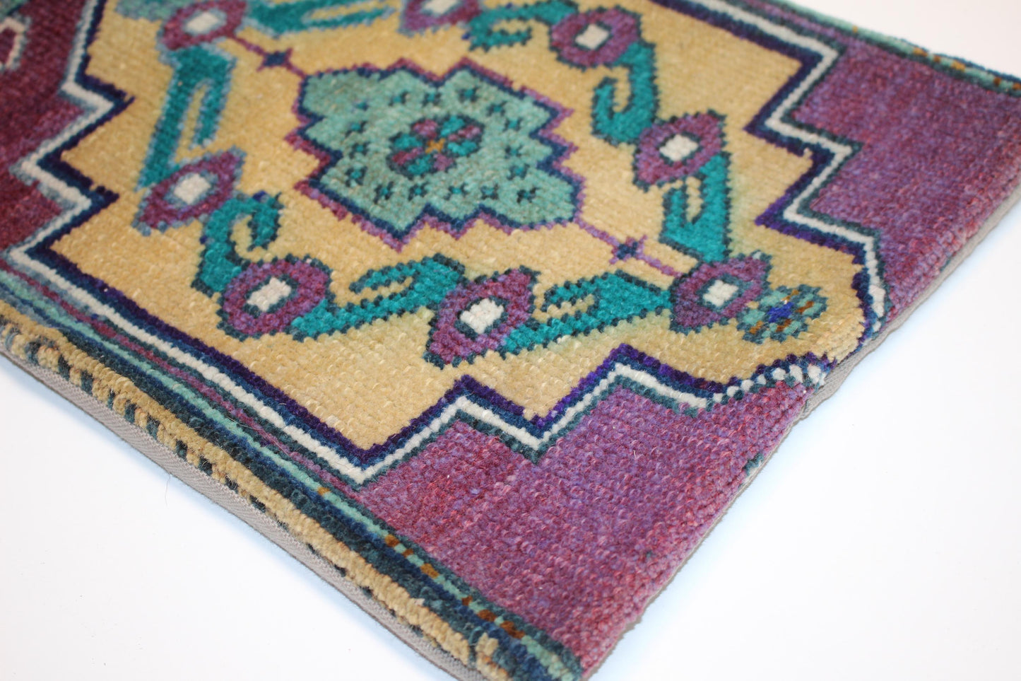 Handmade Turkish Kilim Pillow Cover, Boho Decor 12x24 inch
